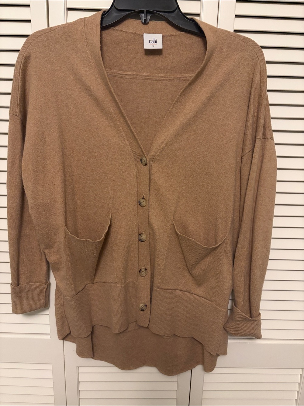 CAbi Women's Camel Button-Front Pocket Cardigan - Neutral Camel